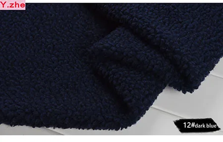 dark blue 150X50 см, 1 шт., хорошая плюшевая ткань, теплая мягкая имитация овечьей шерсти, фланелевая кашемировая плюшевая ткань, материал для шитья, внутренняя подкладка, пальто - Цвет: dark blue
