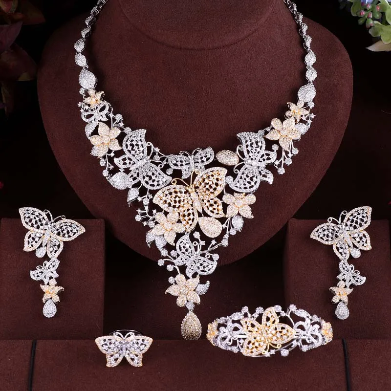 Janeklly модные свадебные большое ожерелье серьги для женщин аксессуары Полный