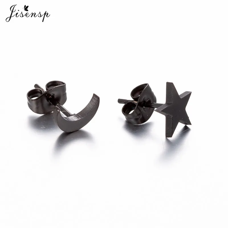Серьги-гвоздики Jisensp в Корейском стиле с искусственными лунами для женщин