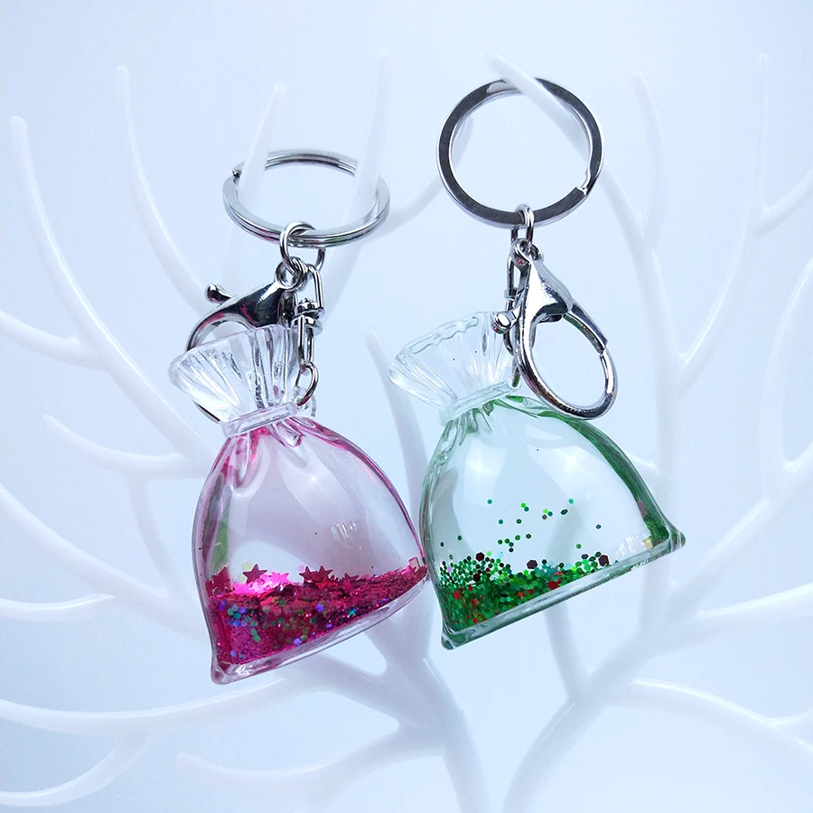 Модный Блестящий кошелек с жидким зыбучим песком и звездой акриловый брелок