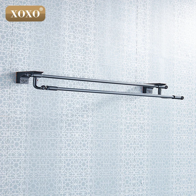 Двойная вешалка для полотенец античный держатель с черной отделкой строительный