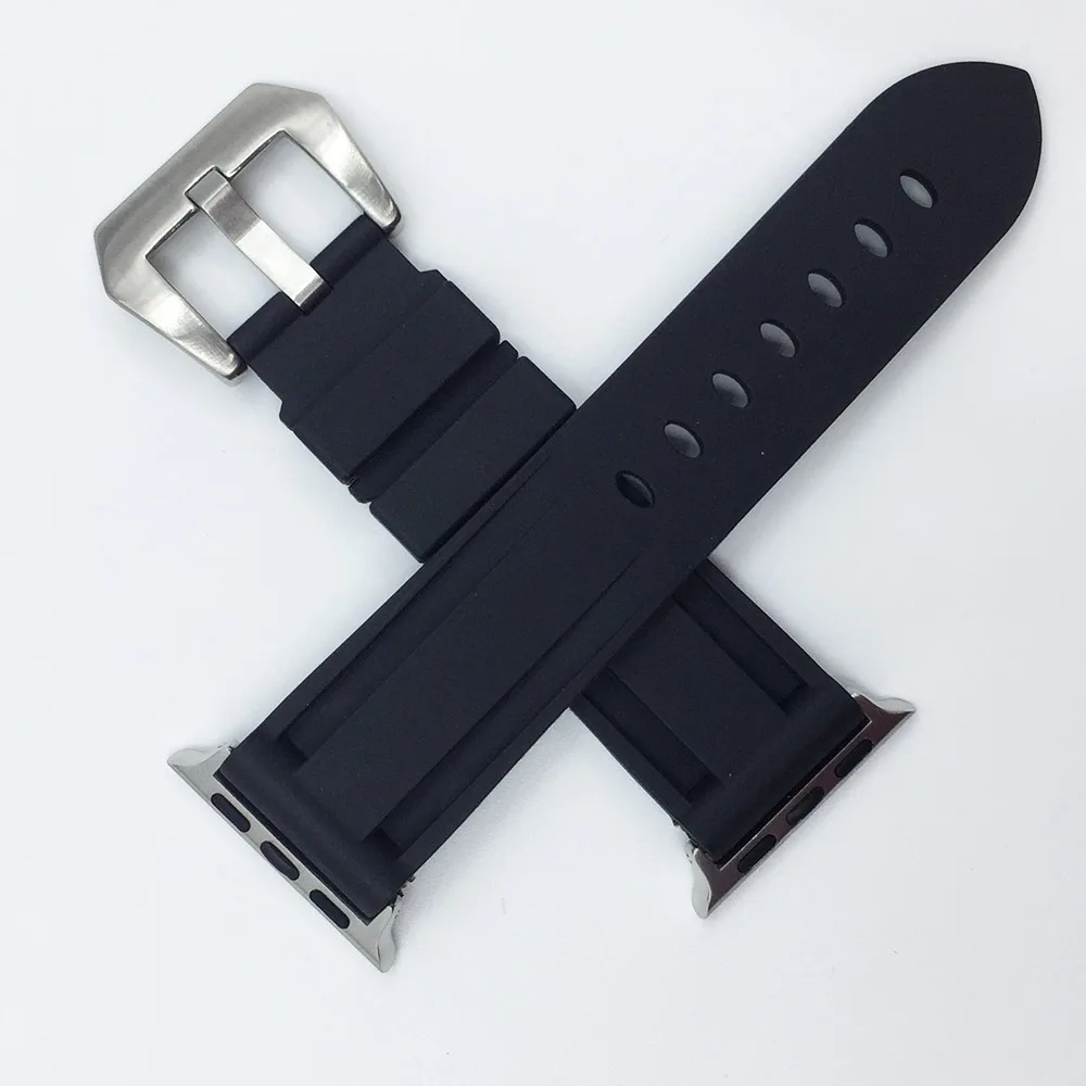 Ремешок резиновый для Apple Watch 42 мм 44 браслет часов iWatch Series 7 SE 6 5 4 3 38 40 41 45