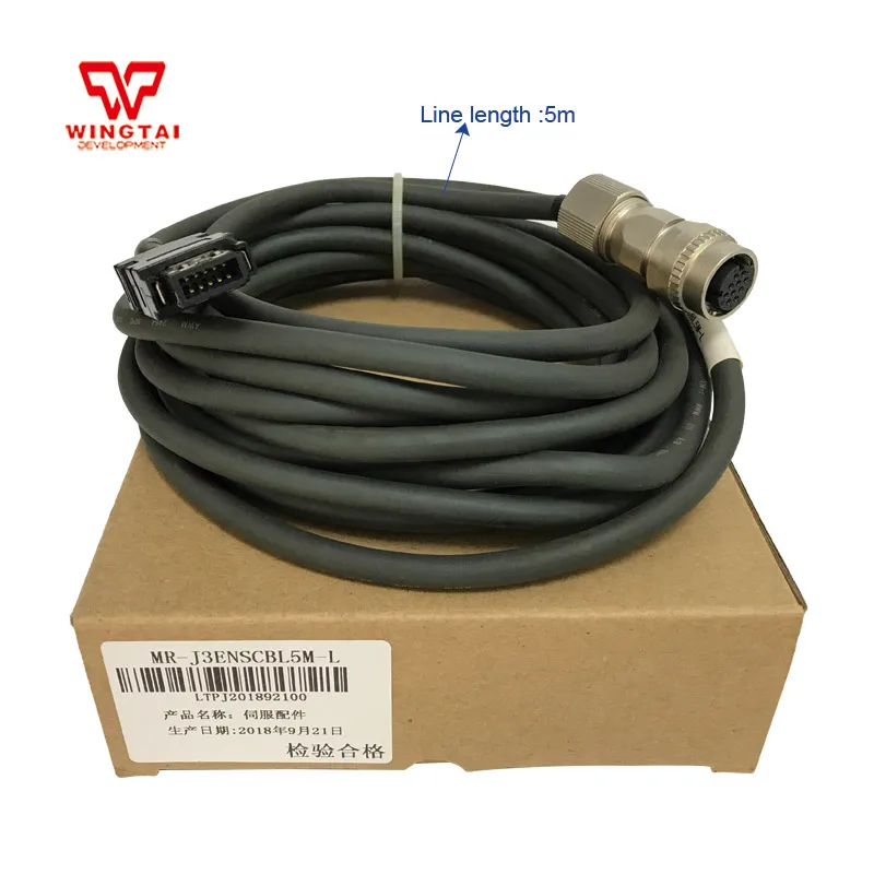 100% Mitsubishi JE J4 Серводвигатель Кабели датчика MR J3ENSCBL5M L чистый Медь линейный