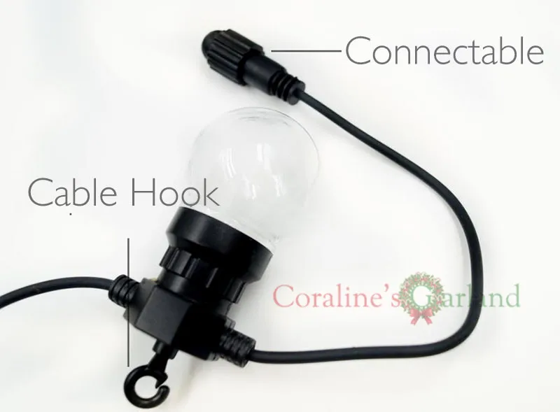 Waterproof 23M 25-Globe LED Bulb String Lights - Connectable for Outdoor Tree Wedding Christmas Holiday Décor image 5