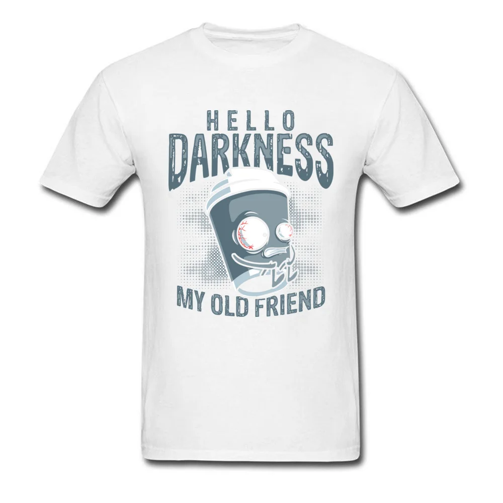 Забавные мужские футболки с принтом чашки Hello Darkness My Old Friend для мужчин