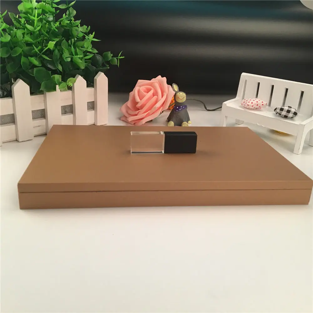 

CD box packing Custom inside wedding photo logo Crystal usb 2.0 pen drive