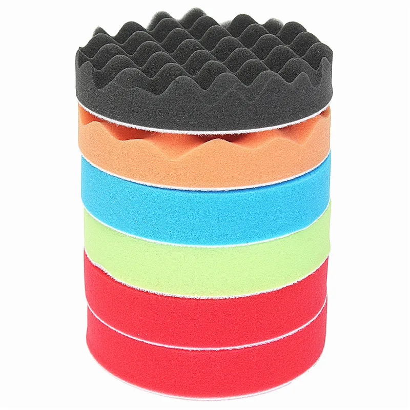 

High Quality 6Pcs 6inch 150mm Polishing Pad Buffing Pad Set For Car Polisher Detail Polishing