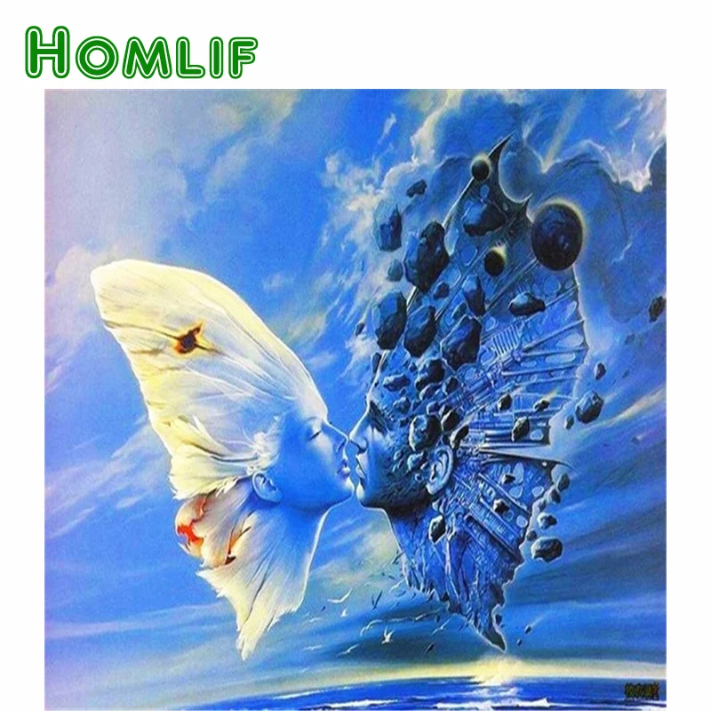 HOMLIF 5D Алмазная вышивка цветы холст алмаз живопись полный бриллиант звездное небо