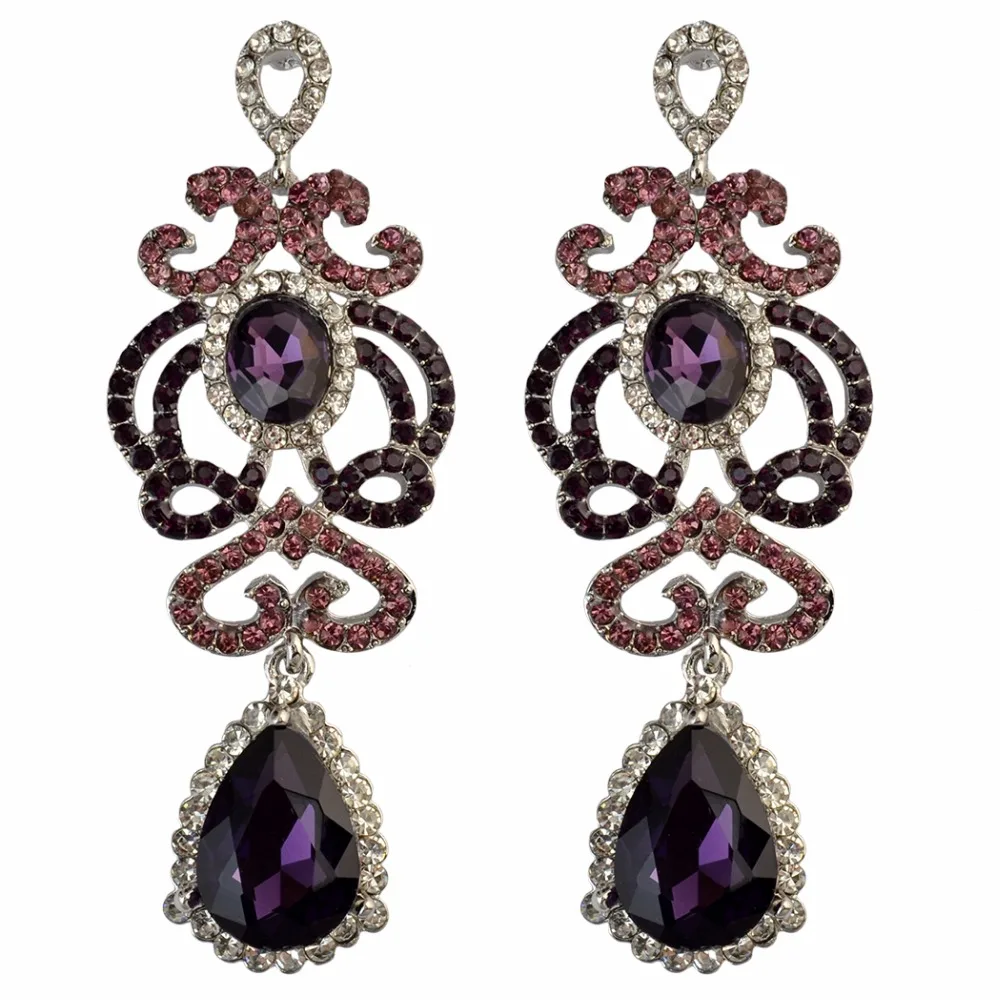 Элегантные женские серьги в форме капли воды Стразы длинные большие кристаллы