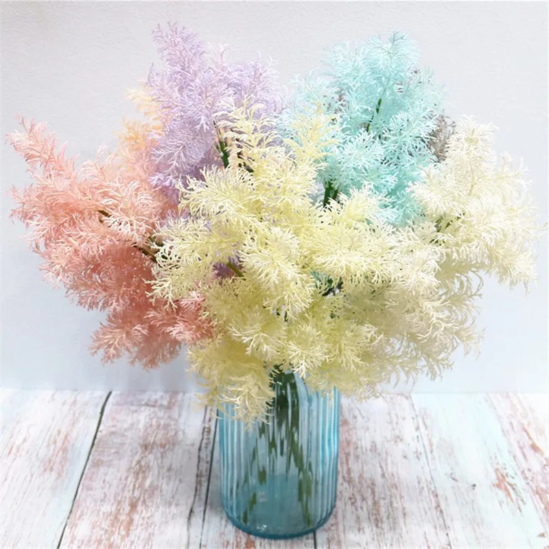 Fake Single Stem Smoky Grass 17.72&quot Length Simulation Misty Flower for Wedding Home Showcase Decorative Artificial Plants | Дом и сад
