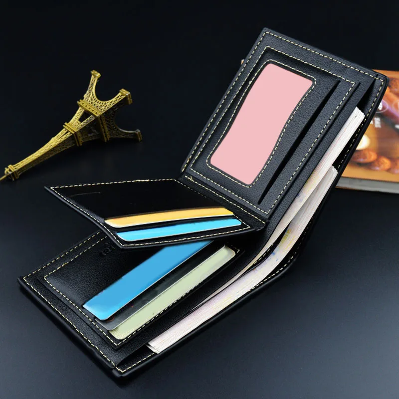 Men Wallets Purse Small PU Fashion Vintage For Credit ID Card Coin Money Holder Popular | Багаж и сумки