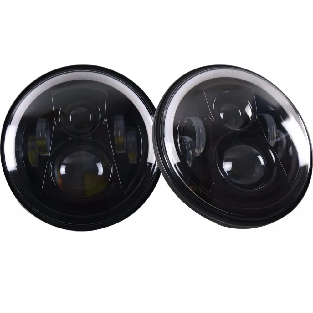 7 &quotсветодиодный наполовину Топ Halo Angel Eye Hi/lo Beam / DRL лампа для Jeep Wrangler JK TJ Harley
