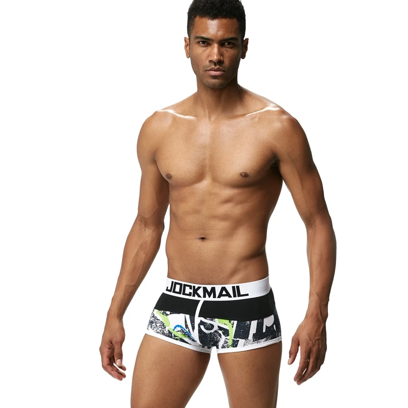 JOCKMAIL, модное сексуальное нижнее белье для мужчин, милый мультяшный принт, мужские боксеры, удобные трусики, мягкие дышащие мужские трусы