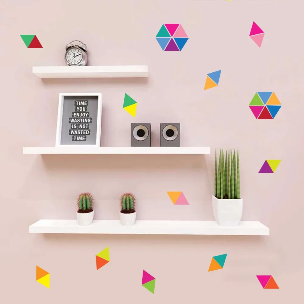 Mod Multi-Цвет наклейки на стены Peel и палку Экологичные многоразовые с подарочной