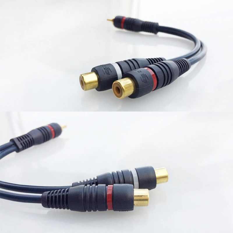 2 RCA разъем на 1 штекер аудио сплиттер кабель преобразователь адаптер