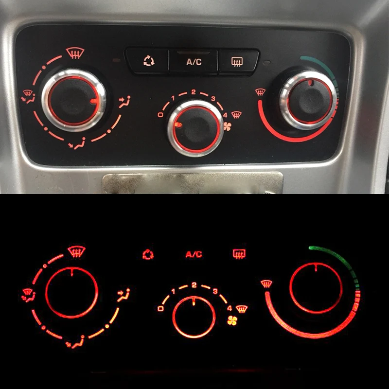 3 шт. подходит для PEUGEOT 307 CITROEN C-TRIOMPHE ручка переключателя нагревателя кнопки контроля температуры циферблата рамка AC Air Con крышка крышки