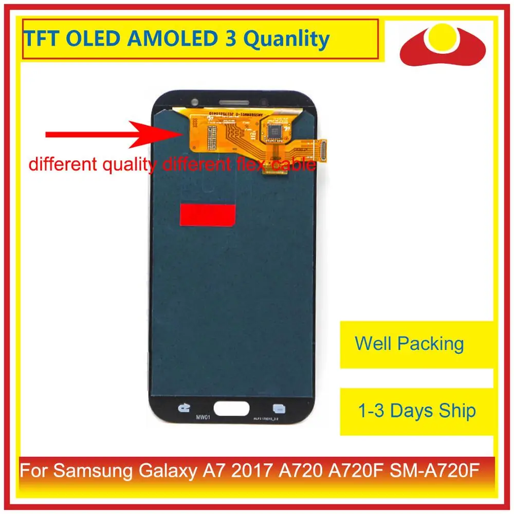Для Samsung Galaxy A7 A720 A720F SM-A720F ЖК-дисплей с сенсорным экраном дигитайзер панель монитор в сборе