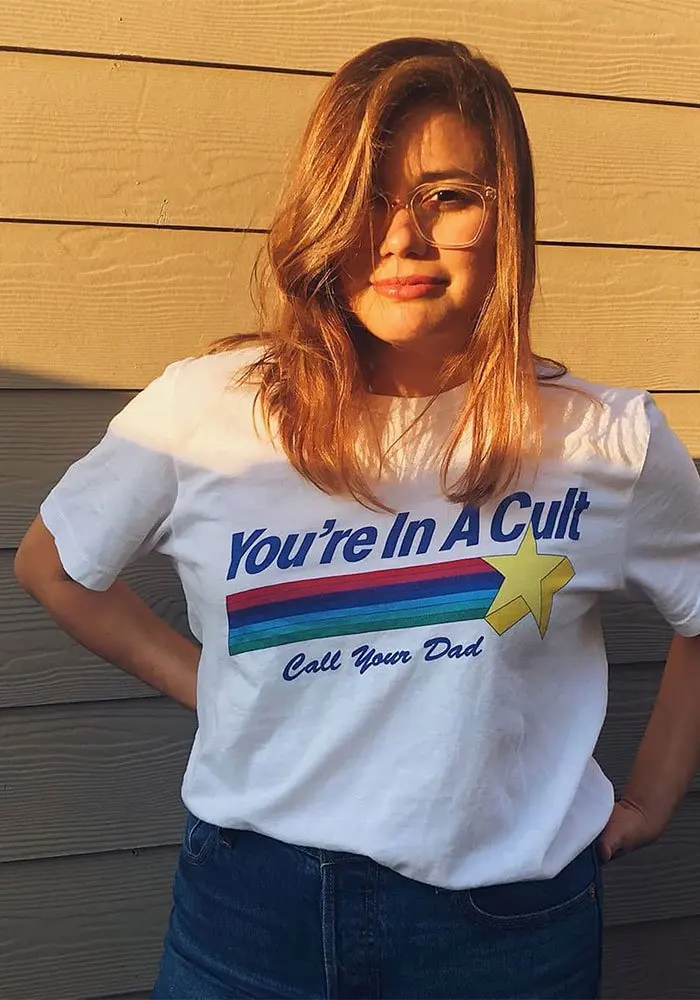 Женские футболки с забавным принтом You're In Cult Call Your Dad летние хлопковые топы