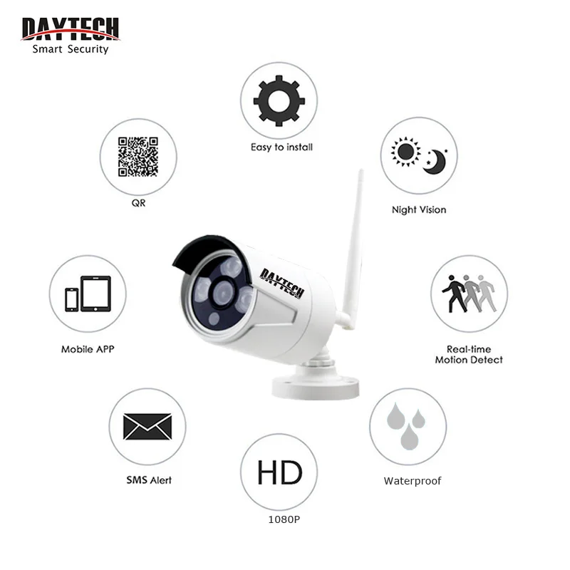 DAYTECH безопасности Камера Системы Беспроводной IP Wi Fi NVR комплект видеонаблюдения