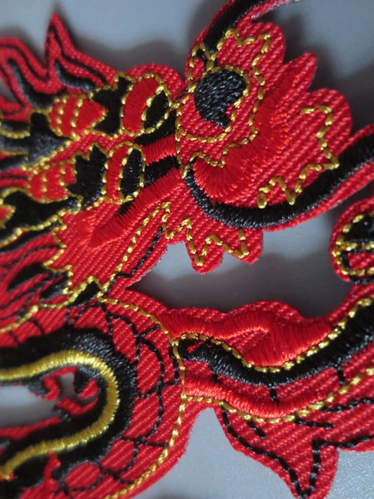 Вышитые нашивки в этническом стиле с драконом для куртки мотоциклетного жилета