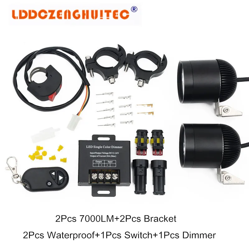 LDDCZENGHUITEC автомобильные мотоциклетсветодиодный фары DRL Противотуманные точечные