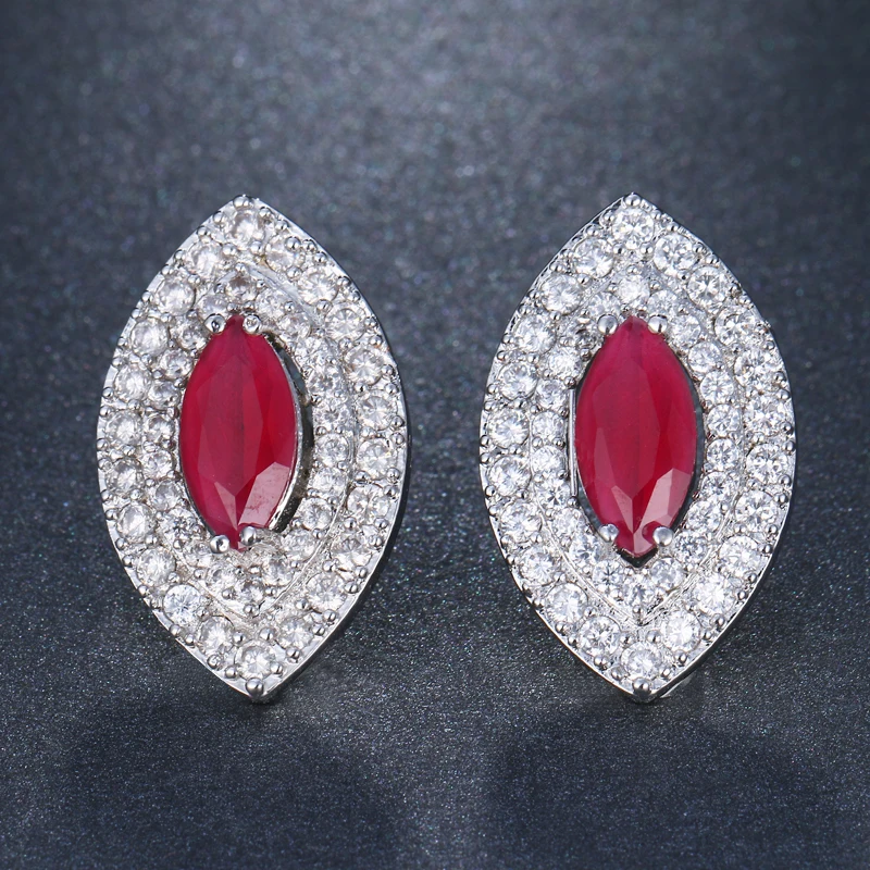 Серьги-гвоздики женские с фианитом круглые | Украшения и аксессуары