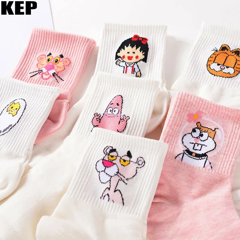 Женские носки без пятки KEP Kawaii модные с героями мультфильмов милые для