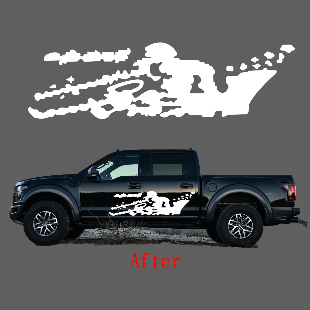 White Наклейка s для ISUZU D-MAX One People Battle Maps форма для стайлинга автомобиля стикер для всего тела персональные автомобильные аксессуары из ПВХ 2 шт - Название цвета: White