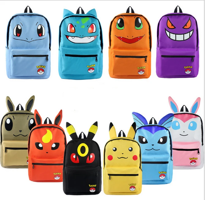 Покемон Haunter Eevee Bulbasaur, холщовый рюкзак для студентов, сумка на плечо, карманный монстр Haunter, школьные сумки, сумки для ноутбуков
