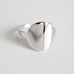 Silver Solid circle Геометрическая форма 925 пробы Серебряное кольцо для женщин обручальные кольца ювелирные изделия - Цвет камня: Silver Solid circle
