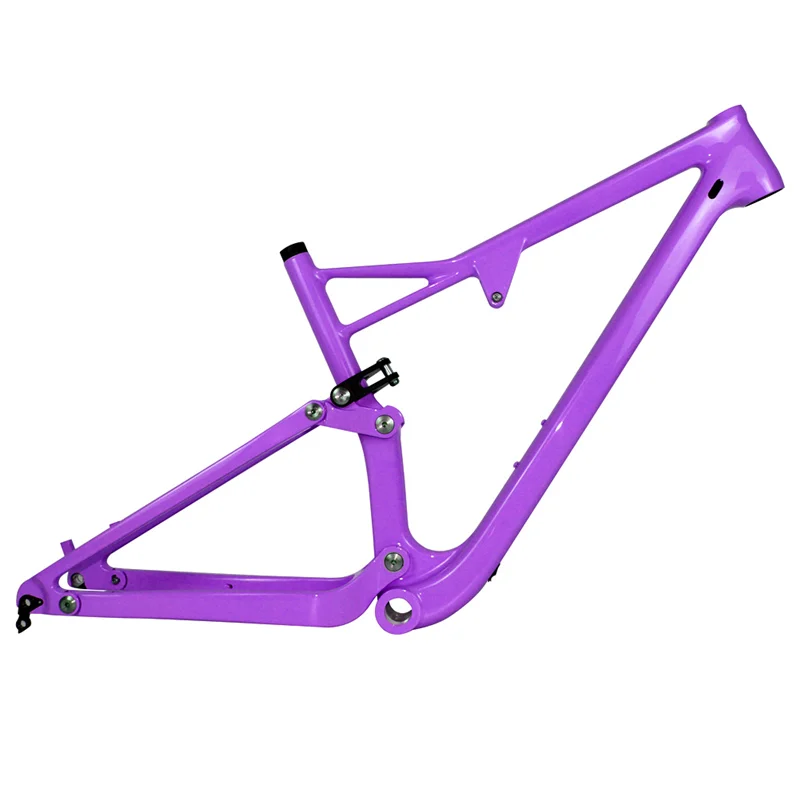 Spcycle 29er полная подвесная карбоновая рама, карбоновая рама для горного велосипеда 29er, карбоновая рама 142*12 мм через ось 165*38 мм для путешествий - Цвет: Purple Glossy