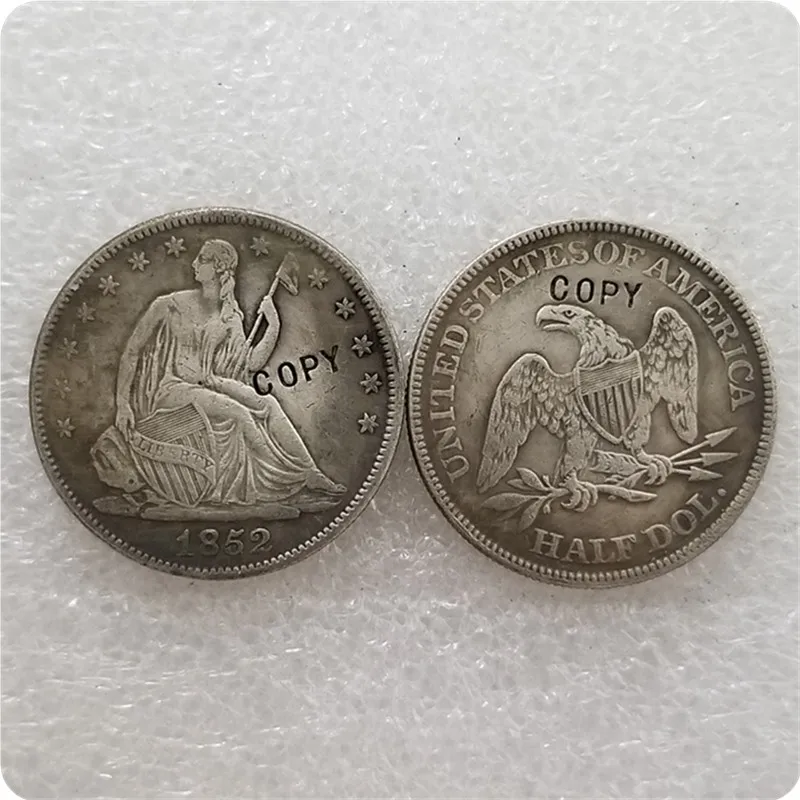 США 1852-P O SEATED Свобода Половина доллара копия монет памятные монеты-копия медаль