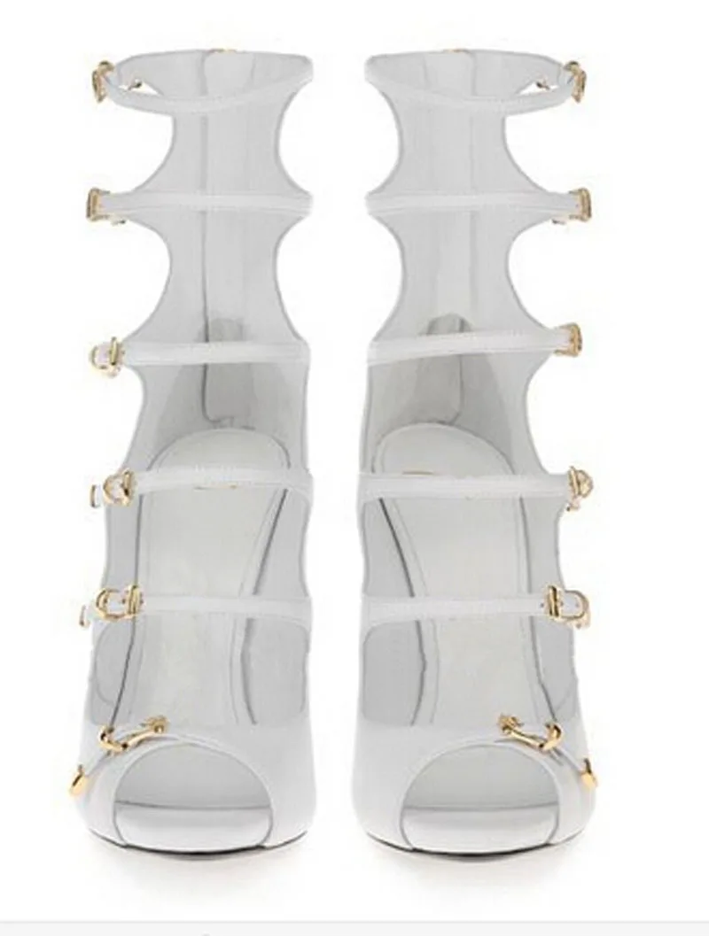 Новейшая модель высокое качество обувь с открытым носком и металлической