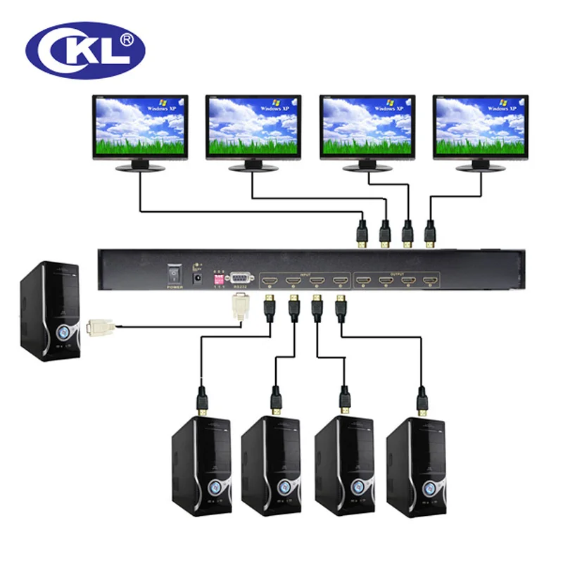 Сплиттер с матрицей HDMI 4 в выхода крепление стойку поддержка 1 В 3D 1080P для PS3 PS4 Xbox 360