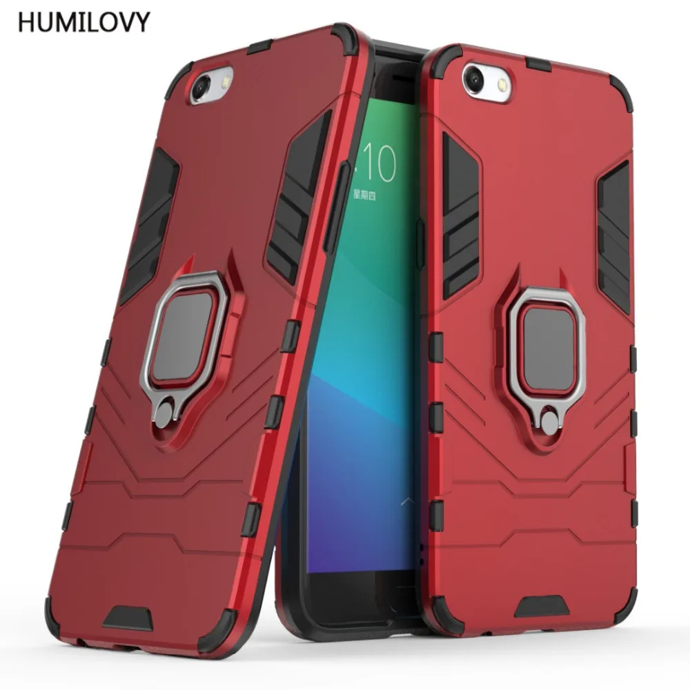 For OPPO R11 Plus Case for Cover Car Magnetic Bracket Finger Ring TPU+PC Stand Armor Fundas |