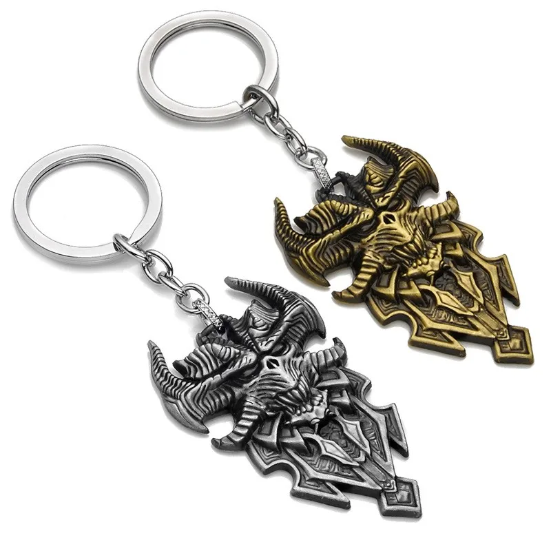 Игра Diablo III 3 логотип металический брелок для ключей с Blizzard брелки жнец душ