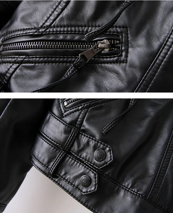 

Autumn New European and American Wind Women's Locomotive PU Leather Clothing Women More zipper Slim Leather Jacket