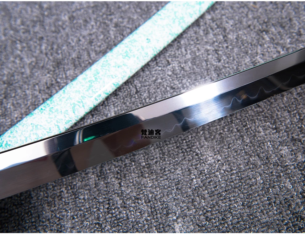 High Carbon Steel Clay Hardened Katana Sword / Brass Habaki / Brass Tsuba / Saya Clay Tempered T10 steel Full tang tsuba jp kat