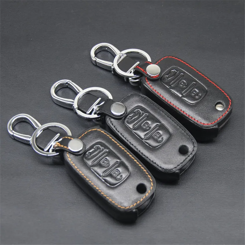 Кожаный чехол для автомобильного брелка с дистанционным управлением 3 кнопками