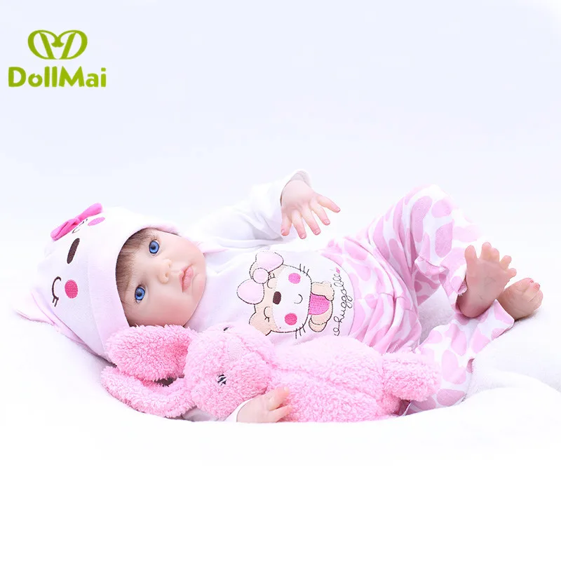 43cm Lifelike Reborn Baby Dolls real baby doll Doll soft cotton Body So Truly Girl Model For Toddler bebe Toy reborn gift | Игрушки и