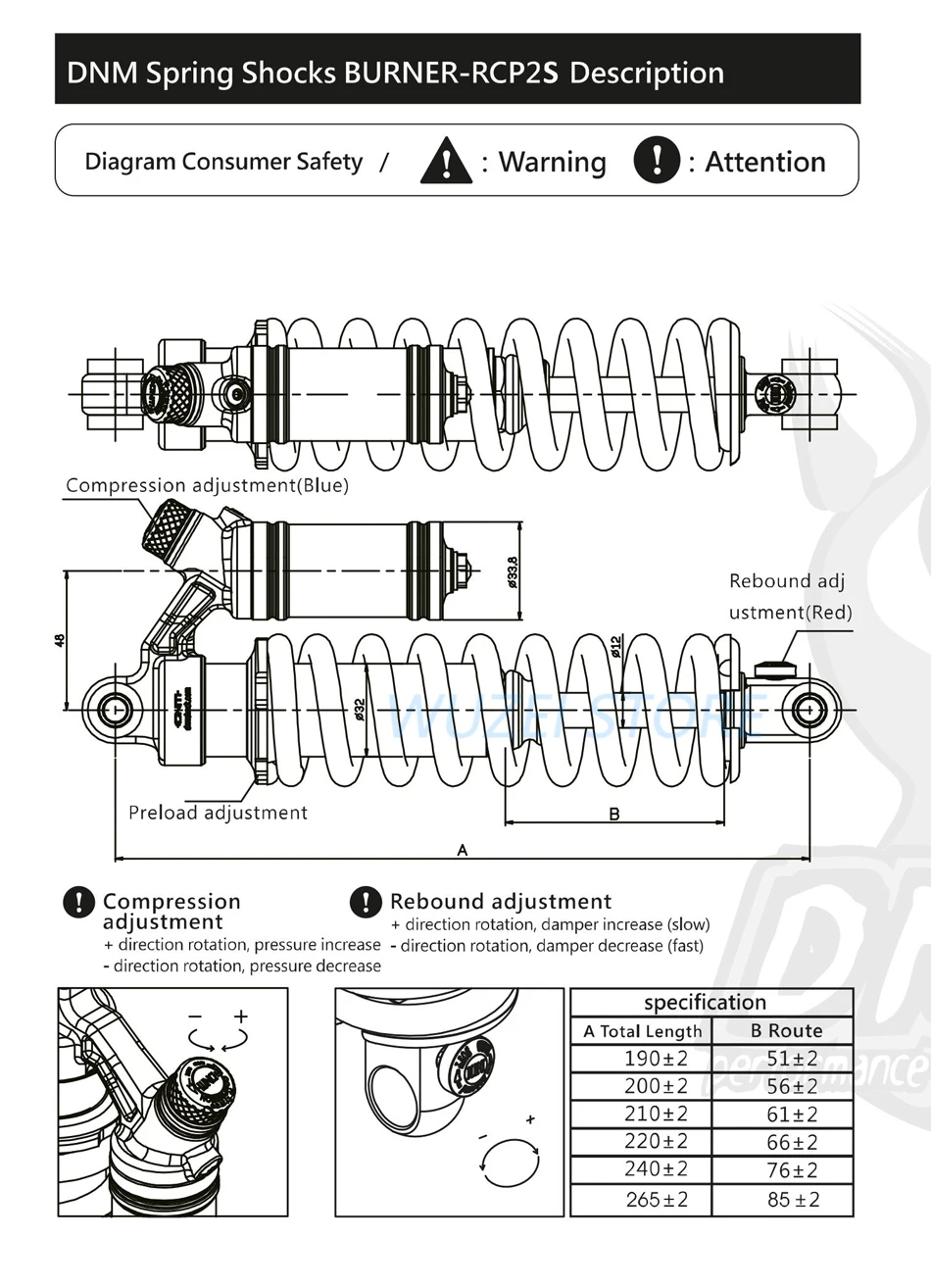 DNM RCP-2S задний амортизатор для горного велосипеда Горные пружинная подвеска Регулируемая пневматическая подвеска велосипед ударов