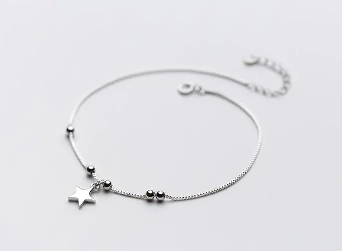 1 шт. 100% реальный. 925 стерлингового серебра ювелирные изделия полированная Звезда