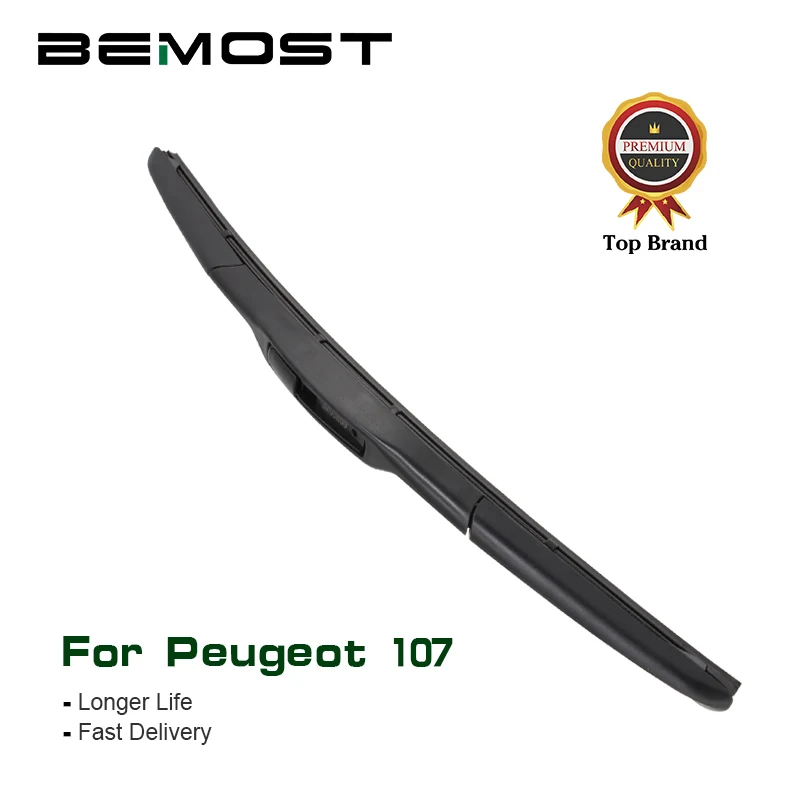 

BEMOST Car Wiper Blades Natural Rubber For Peugeot 107,2005 2006 2007 2008 2009 2010 2011 2012 2013 2014 2015 Fit U Hook Arm