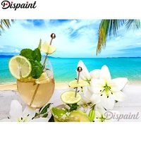 dispaint full squareround drill 5d diy diamond painting flower drink scenery3d embroidery cross stitch home decor gift a12436