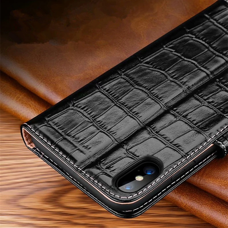 Чехол из натуральной крокодиловой кожи для iphone X, XS, XR, XS, Max, чехол из натуральной кожи для Apple 7, 8 Plus, 11 Pro, Max, полная защита, откидная крышка