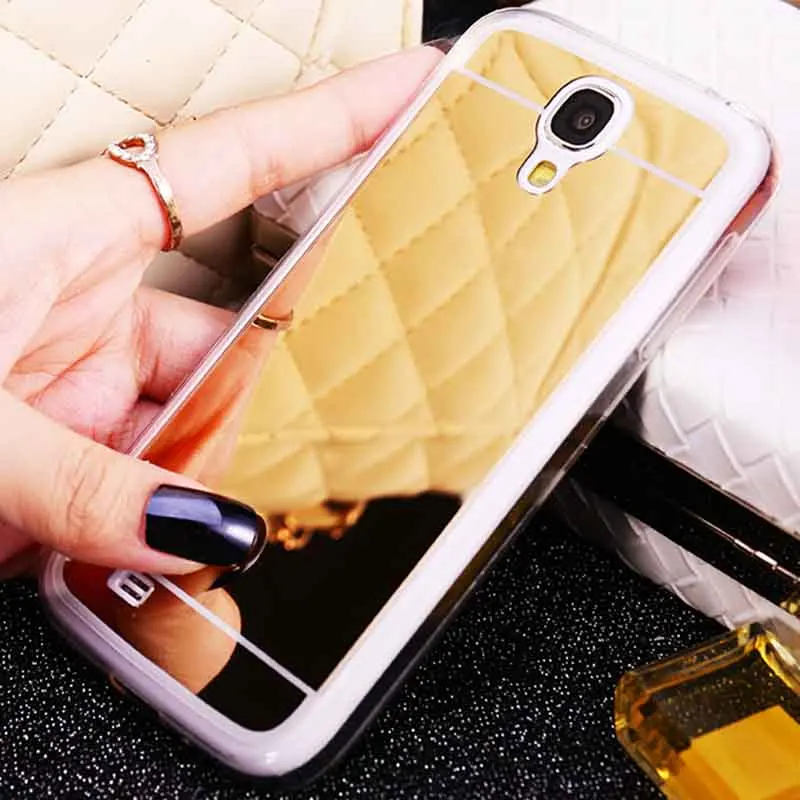 Coque S4 мини S5 мини Роскошная прозрачная пленка, поликарбонат чехол для телефона из мягкого силикона ТПУ с рисунком зеркальный чехол для Samsung Galaxy S4 i9500 S5 i9600 NEO золотой чехол - Цвет: Gold