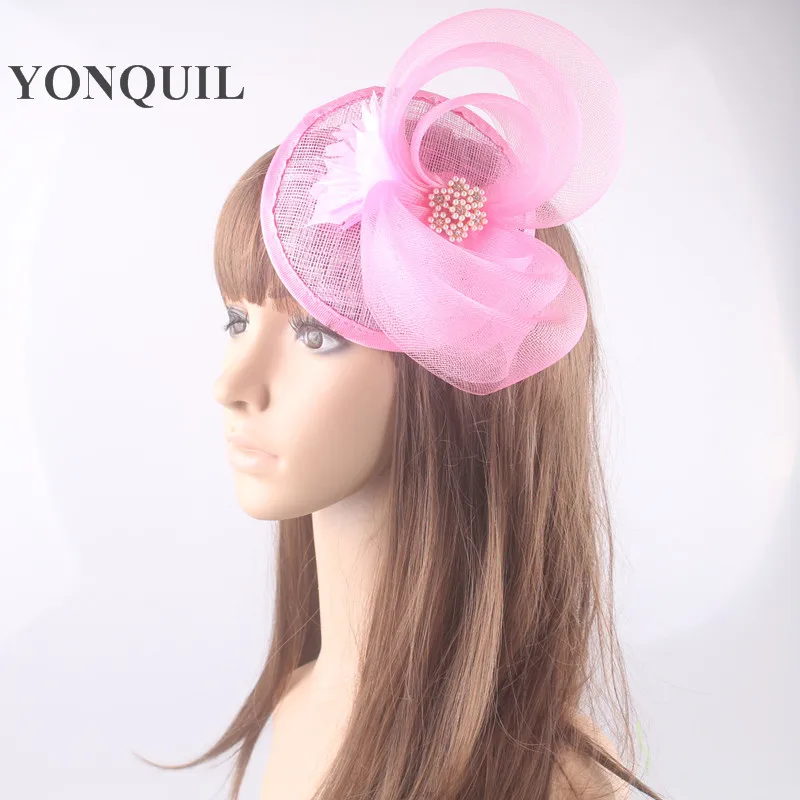 Церковная винтажная Вуалетка Sinamay головной убор с петлями из кринолина