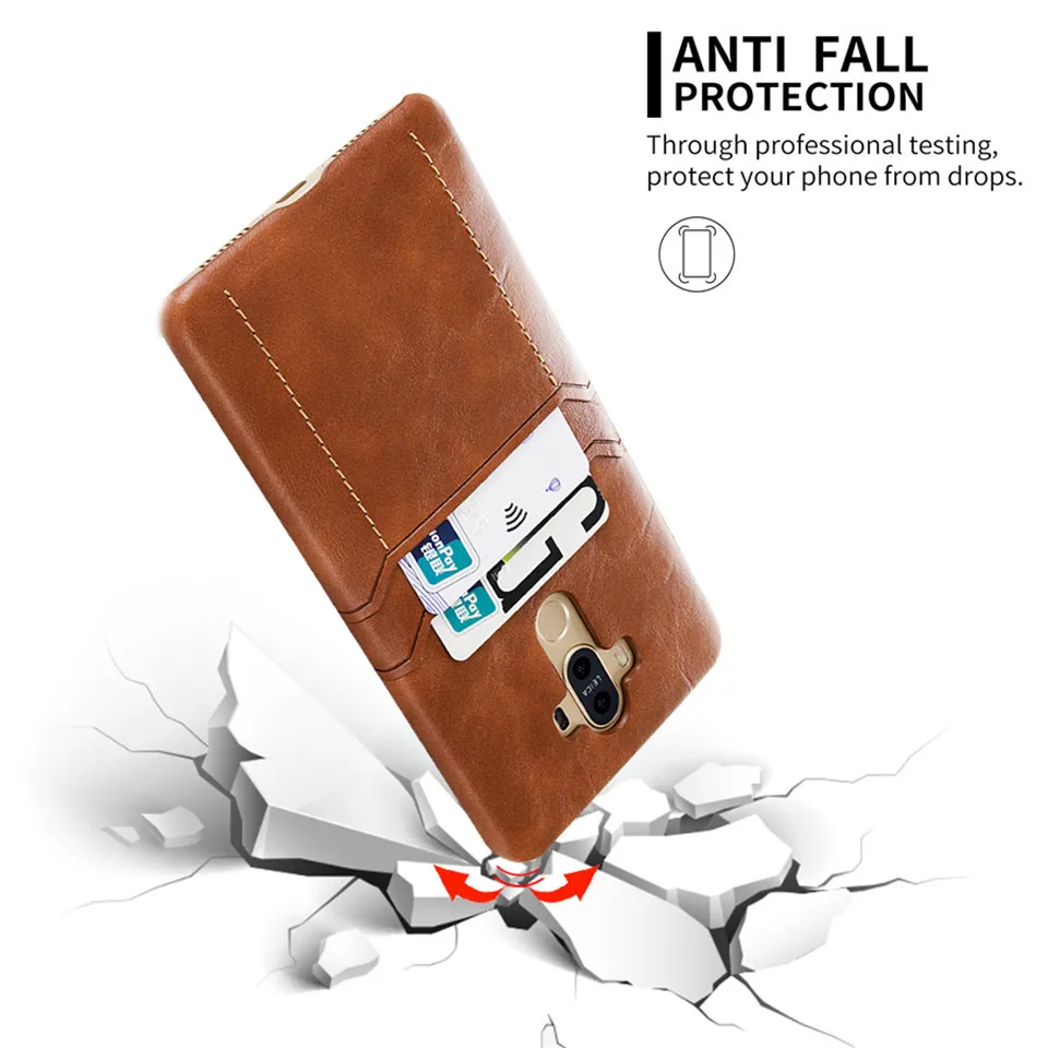 Кожаный чехол для телефона с отделением карт и держателем Huawei Mate 9 Pro Оригинальный