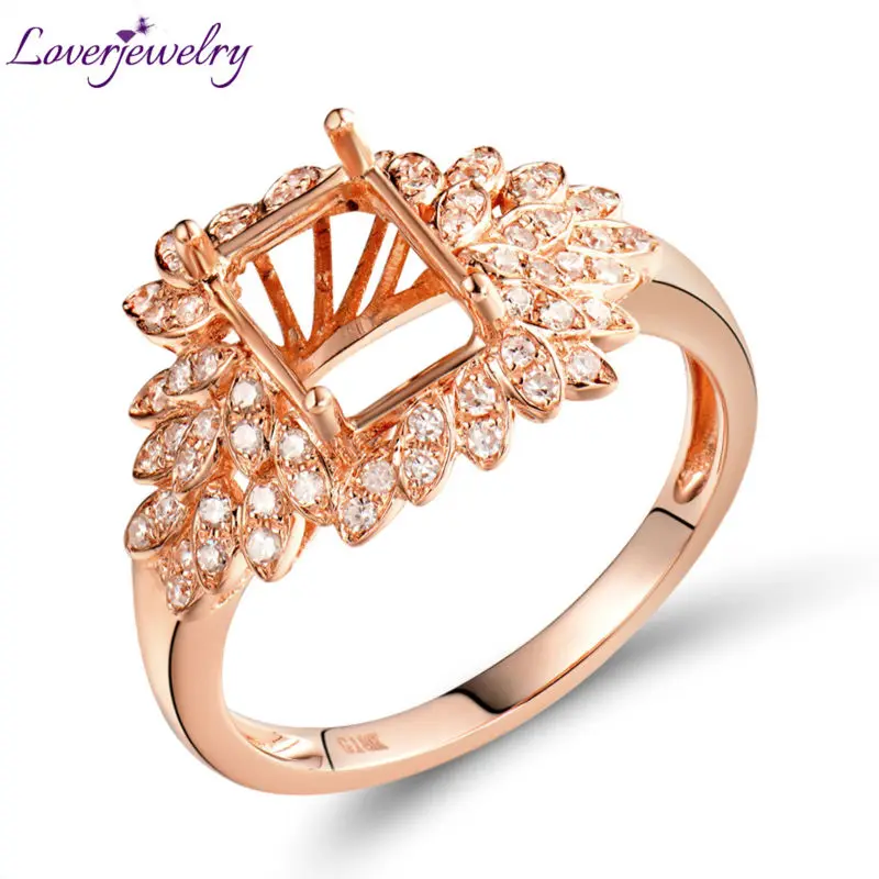 LOVERJEWELRY винтажное новое изумрудная огранка 6x8 мм 18 карат розовое золото бриллиант