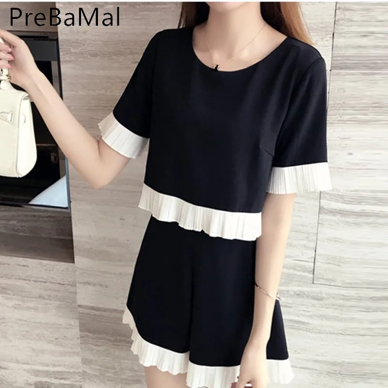 2019 летний Однотонный женский спортивный костюм комплект одежды из 2 предметов